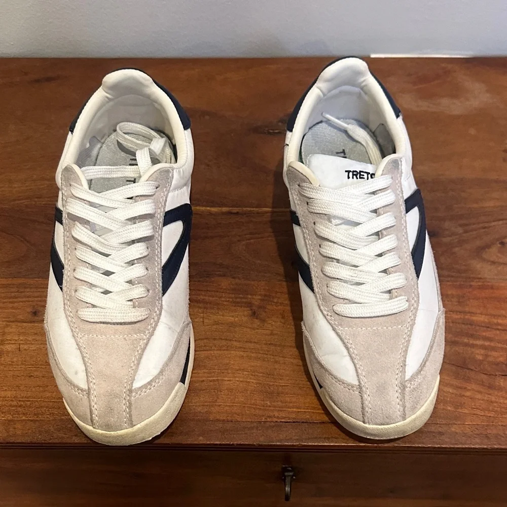 Tretorn Women's Rawlings 2.0 White and Navy Sneakers in Size 7.5‎
